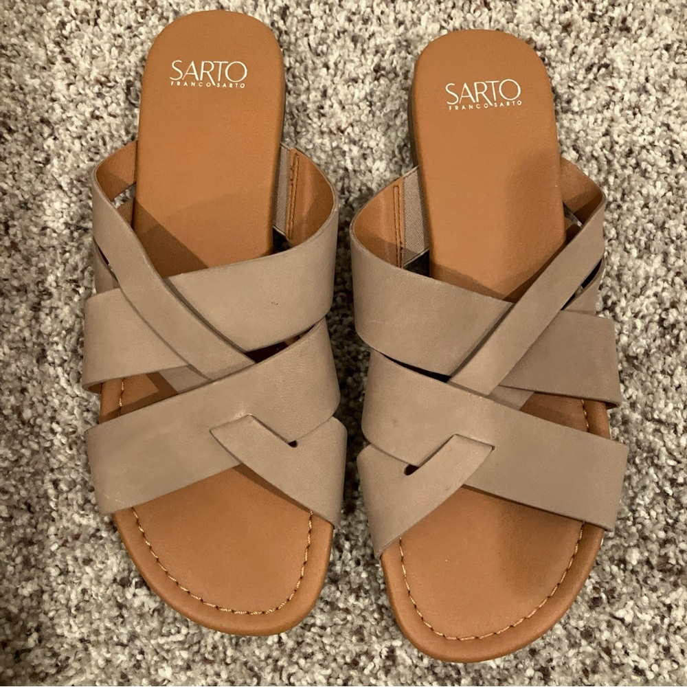 Franco Sarto “A-Gweniver” Beige Sandal size 9 - Picture 2 of 6